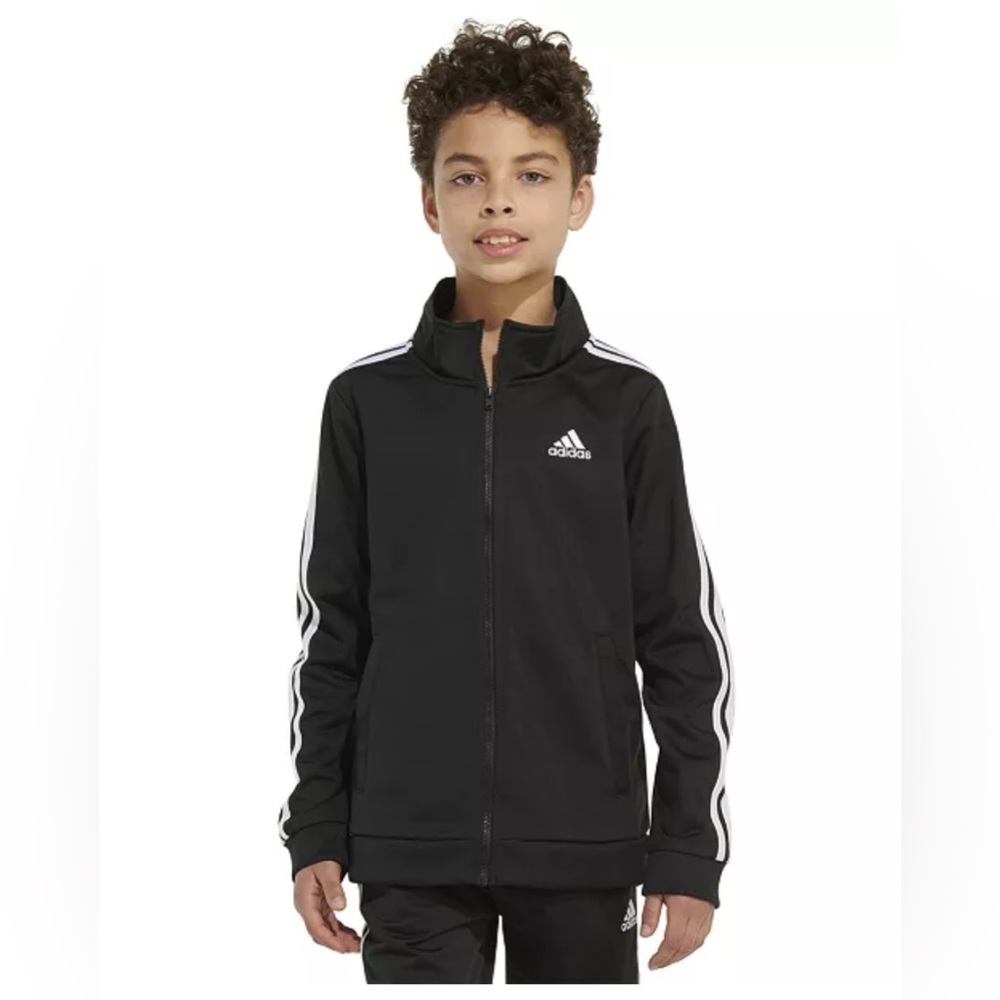 Adidas Black Toddler Boy Jacket with White Stripes Size 3t
